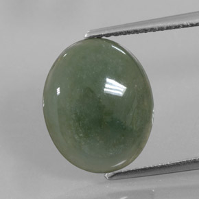 5,01 ctw natürlicher grüner Jadeit, Oval Schliff, Lichtdurchlässig