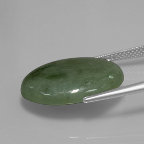 13,76 ctw natürlicher grüner Jadeit, Oval Schliff, Lichtdurchlässig