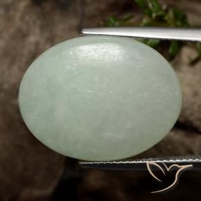 9,17 ctw natürlicher Warmes Grün Jadeit, Oval, Lichtdurchlässig