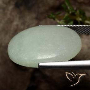 9,17 ctw natürlicher Warmes Grün Jadeit, Oval, Lichtdurchlässig