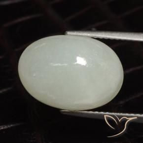 9,17 ctw natürlicher gelblich-grün Jadeit, Oval, Lichtdurchlässig
