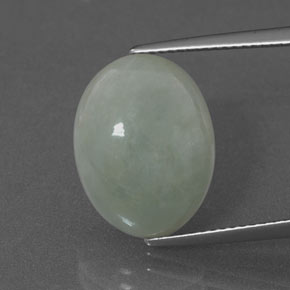 7,64 ctw natürlicher grüner Jadeit, Oval Schliff, Lichtdurchlässig