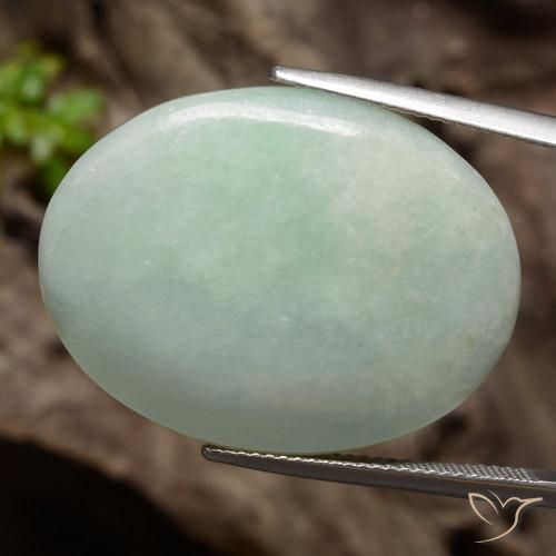 34,76 ctw natürlicher grüner Jadeit, Oval Schliff, Lichtdurchlässig