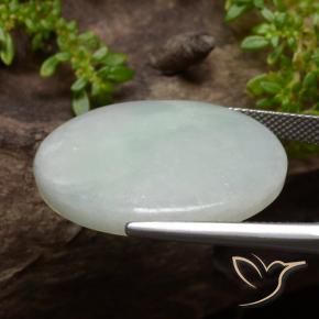 9,17 ctw natürlicher Graugrün Jadeit, Oval, Lichtdurchlässig