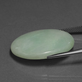 30,33 ctw natürlicher grüner Jadeit, Oval Schliff, Lichtundurchlässig