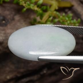 9,17 ctw natürlicher gräulich-weiß Jadeit, Oval, Lichtdurchlässig