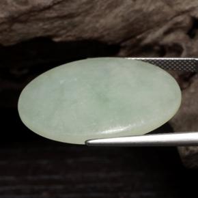 9,17 ctw natürlicher grünlich-weiß Jadeit, Oval Schliff, Lichtdurchlässig