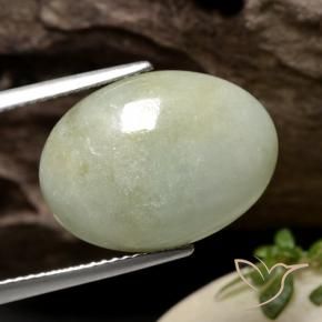 9,17 ctw natürlicher Graugrün Jadeit, Oval, Lichtdurchlässig