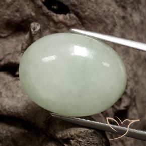 9,17 ctw natürlicher Mittelgrün Jadeit, Oval, Lichtdurchlässig