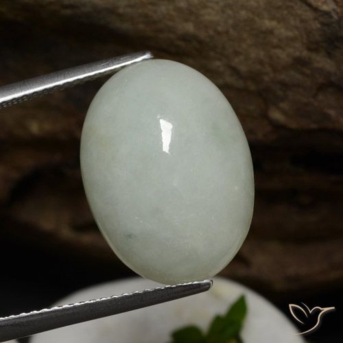 9,17 ctw natürlicher Mittelgrün Jadeit, Oval, Lichtdurchlässig