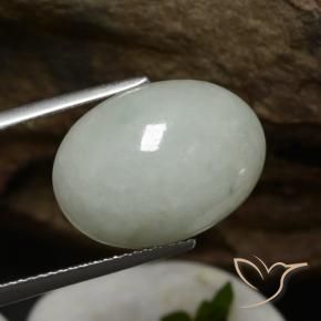 9,17 ctw natürlicher Mittelgrün Jadeit, Oval, Lichtdurchlässig