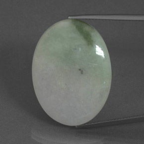 34,38 ctw natürlicher grüner Jadeit, Oval Schliff, Lichtdurchlässig