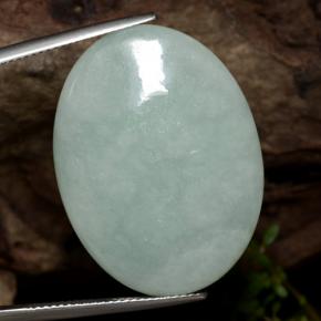 43,65 ctw natürlicher grüner Jadeit, Oval Schliff, Lichtdurchlässig