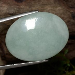 43,65 ctw natürlicher grüner Jadeit, Oval Schliff, Lichtdurchlässig