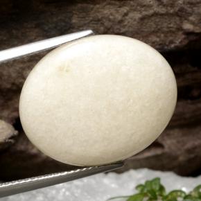 9,17 ctw natürlicher Weiß Jadeit, Oval Schliff, Lichtdurchlässig