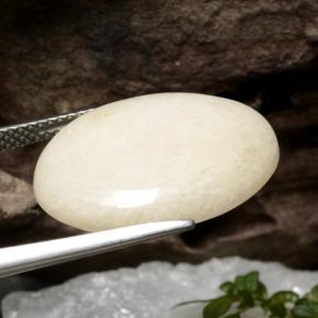 9,17 ctw natürlicher Weiß Jadeit, Oval Schliff, Lichtdurchlässig