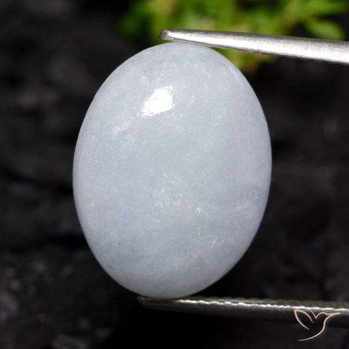 9.58ct Natürlicher Helles bläuliches Grau Jadeit, Oval, Lichtdurchlässig