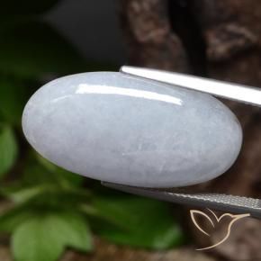 9,17 ctw natürlicher Helles bläuliches Grau Jadeit, Oval, Lichtundurchlässig