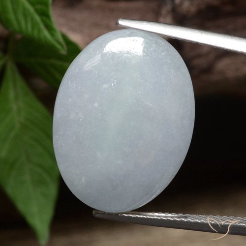 25.34ct Natürlicher Hellgrau Jadeit, Oval, Lichtundurchlässig