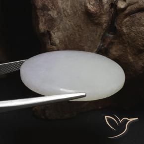 9,17 ctw natürlicher Grau Jadeit, Oval, Lichtdurchlässig