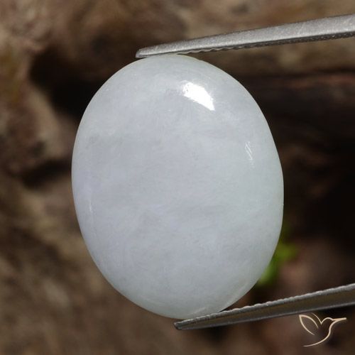 12.74ct Natürlicher Hellgrau Jadeit, Oval, Lichtdurchlässig
