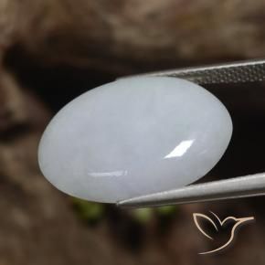 9,17 ctw natürlicher Hellgrau Jadeit, Oval, Lichtdurchlässig