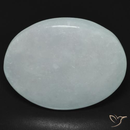 36.94ct Natürlicher Bläulich-weiß Jadeit, Oval, Lichtdurchlässig