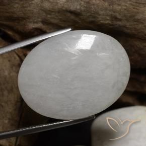 42,87 ctw natürlicher weißer Jadeit, Oval Schliff, Lichtdurchlässig