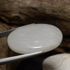 42,87 ctw natürlicher weißer Jadeit, Oval Schliff, Lichtdurchlässig