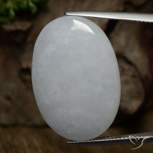 32.57ct Natürlicher Mittelgrau Jadeit, Oval, Lichtdurchlässig