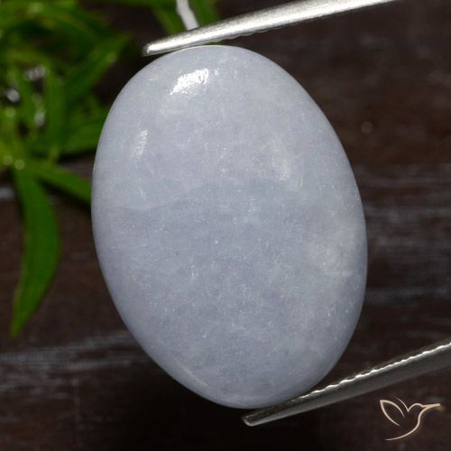 16.23ct Natürlicher Helles bläuliches Grau Jadeit, Oval, Lichtdurchlässig