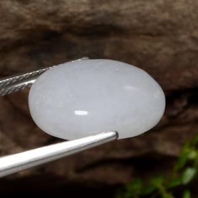 9,17 ctw natürlicher gräulich-weiß Jadeit, Oval Schliff, Lichtdurchlässig