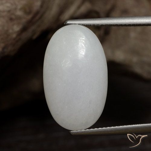 15.79ct Natürlicher gräulich-weiß Jadeit, Oval, Lichtundurchlässig