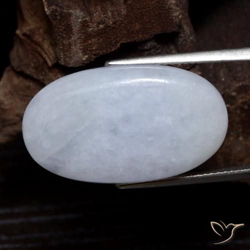 19.54ct Natürlicher Helles bläuliches Grau Jadeit, Oval, Lichtundurchlässig