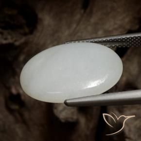 9,17 ctw natürlicher gräulich-weiß Jadeit, Oval, Lichtdurchlässig