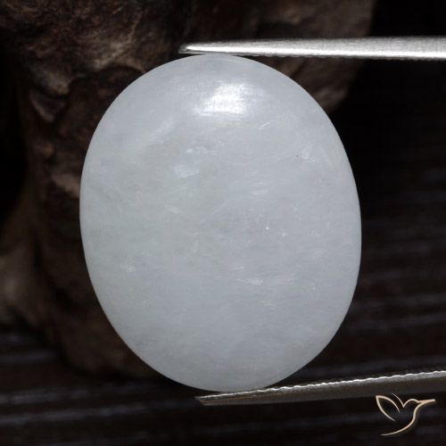 19.93ct Natürlicher gräulich-weiß Jadeit, Oval, Lichtdurchlässig