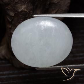 9,17 ctw natürlicher gräulich-weiß Jadeit, Oval, Lichtdurchlässig