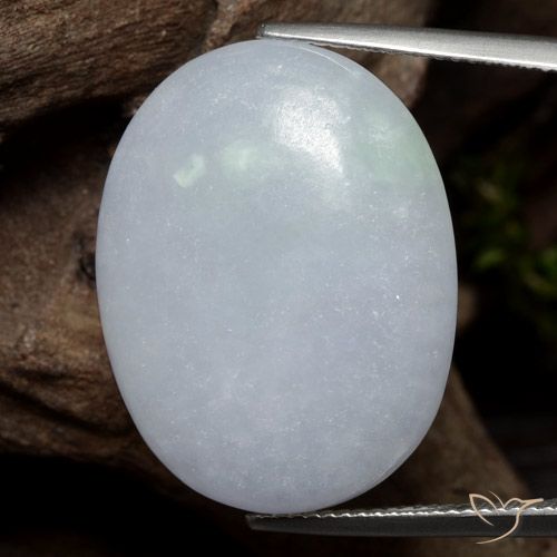 30.21ct Natürlicher Hellgrau Jadeit, Oval, Lichtdurchlässig