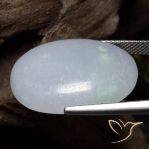 9,17 ctw natürlicher Hellgrau Jadeit, Oval, Lichtdurchlässig