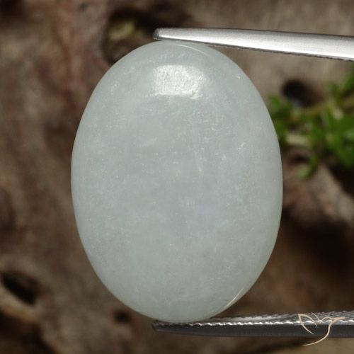 24.90ct Natürlicher Mittelgrau Jadeit, Oval, Lichtdurchlässig