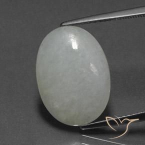 8.42ct Natürlicher Mittelgrau Jadeit, Oval, Lichtundurchlässig