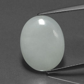 7,02 ctw natürlicher grüner Jadeit, Oval Schliff, Lichtundurchlässig
