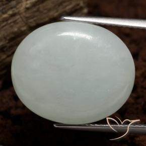 9,17 ctw natürlicher Graugrün Jadeit, Oval, Lichtdurchlässig