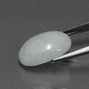 8,44 ctw natürlicher grüner Jadeit, Oval Schliff, Lichtundurchlässig
