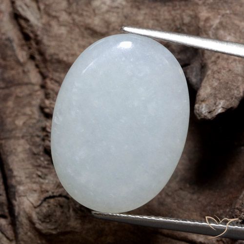 9.95ct Natürlicher Bläuliches Grau Jadeit, Oval, Lichtdurchlässig
