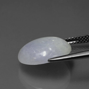6,53 ctw natürlicher blauer Jadeit, Oval Schliff, Lichtdurchlässig