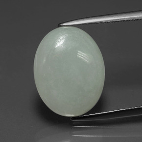 5,28 ctw natürlicher grüner Jadeit, Oval Schliff, Lichtdurchlässig