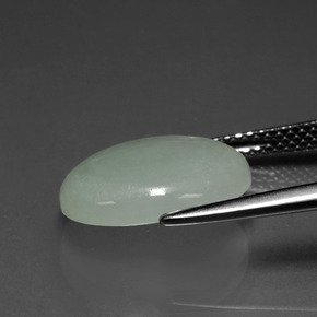 5,28 ctw natürlicher grüner Jadeit, Oval Schliff, Lichtdurchlässig