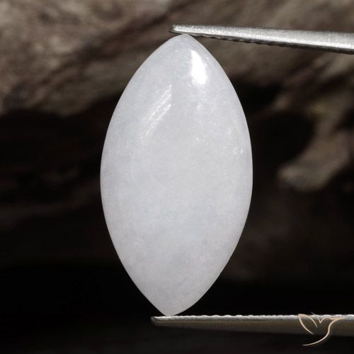 5.25ct Natürlicher gräulich-weiß Jadeit, Marquise, Lichtdurchlässig