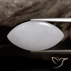 9,17 ctw natürlicher gräulich-weiß Jadeit, Marquise, Lichtdurchlässig
